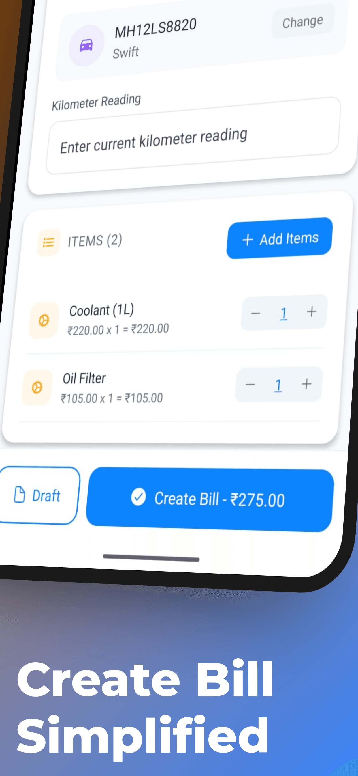 Create bills simplified